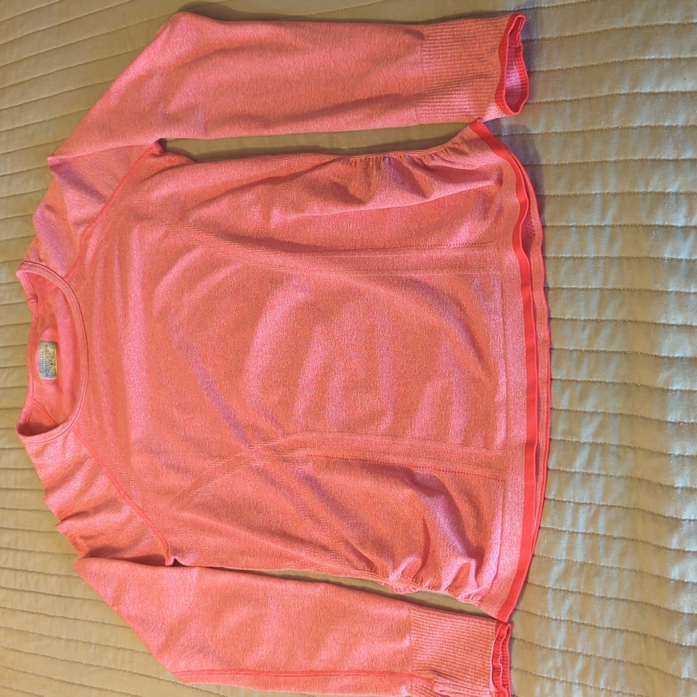 Athleta pink long sleeve athletic stretch shirt